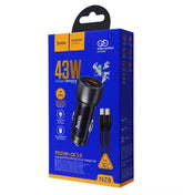 NZ8 43W Dual Port PD25W+QC3.0 Car Charger Blue